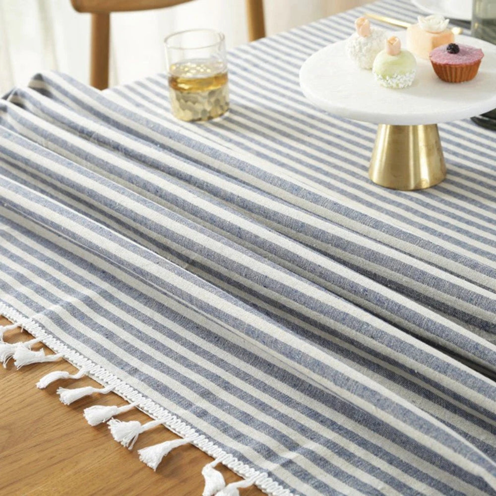 BowLift | Classic Striped Tassel Table Cloth