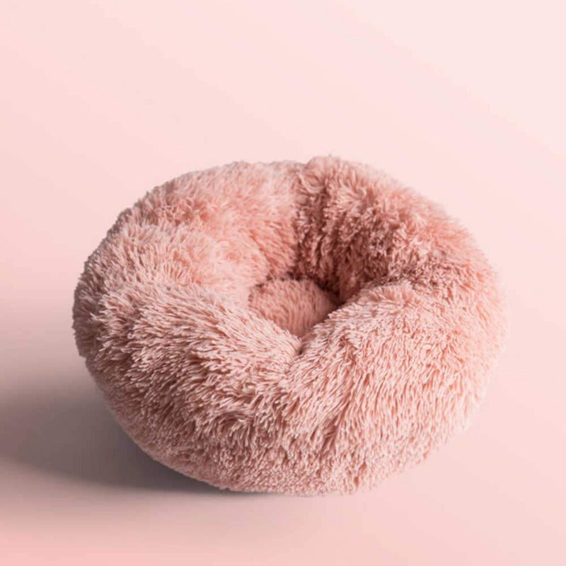 BowLift | Beef Plush Calming Donut Dog Bed for Small to Large Dogs