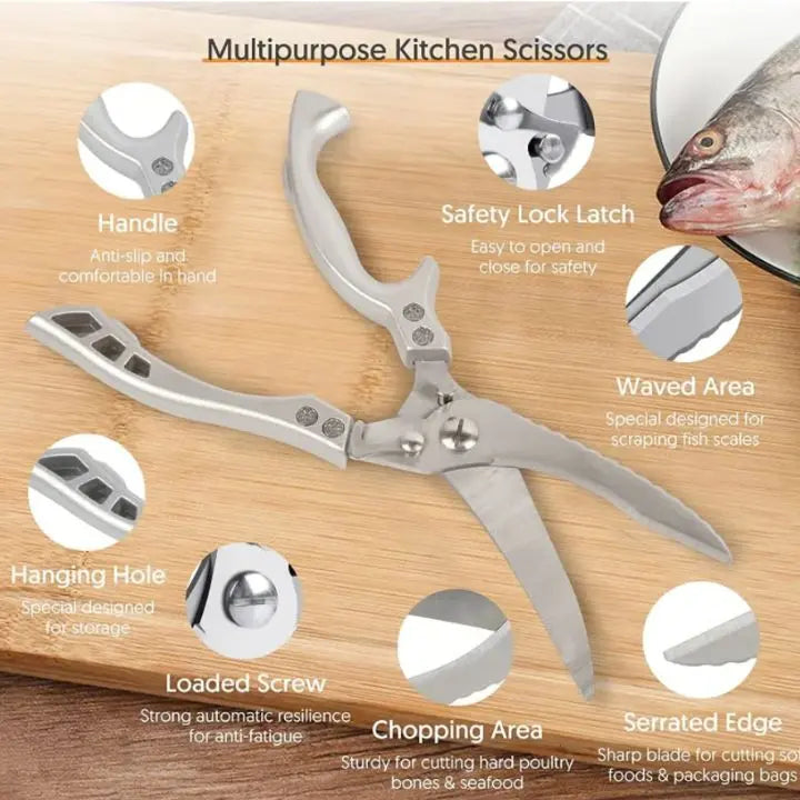 BowLift | Super strong kitchen scissors – stainless steel & effortless cutting
