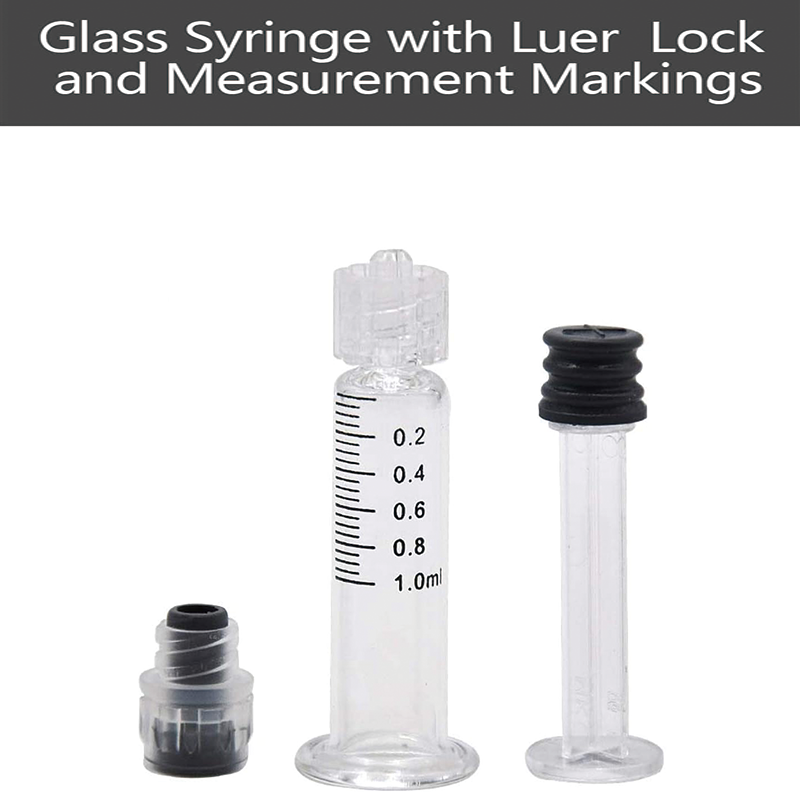 BowLift | 100pcs Borosilicate Glass 1ml Luer Lock Syringe, Non-Medical, Sterile, Heat Resistant, Measurement Markings for Lab, Vet, Craft