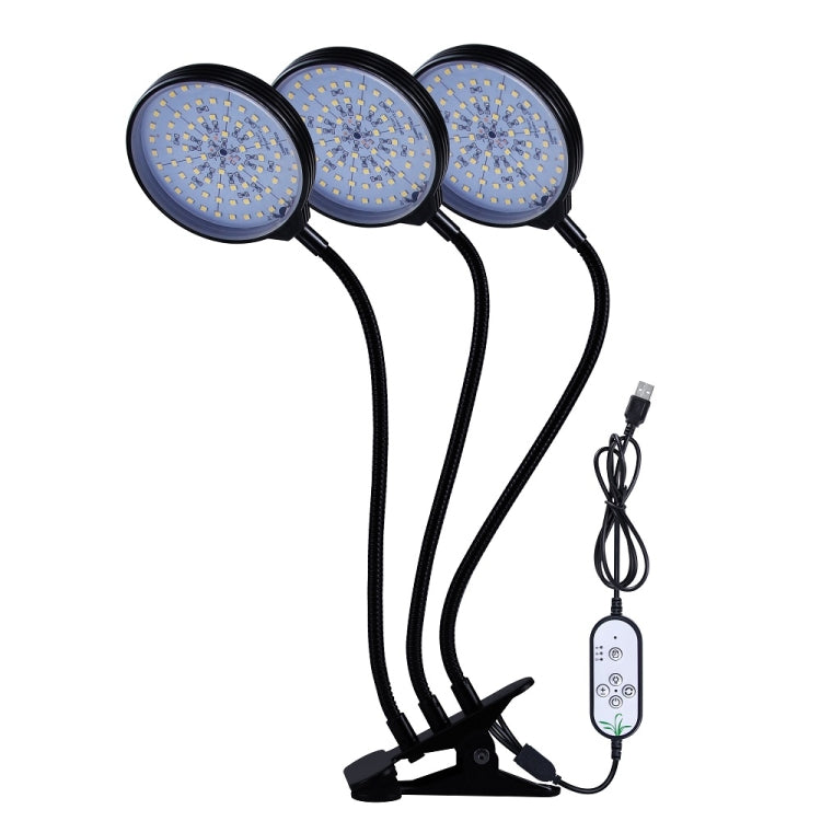 BowLift | LED Plant Growth Lamp USB Remote Control Clip Waterproof Full Spectrum Natural White Seedling Plant Light, Power: 45W Three Heads
