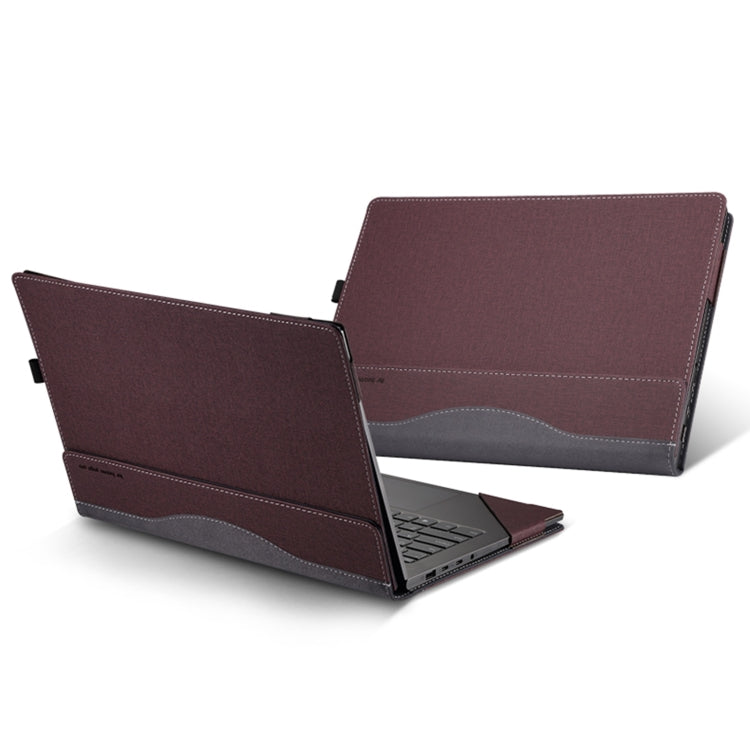 BowLift | For Samsung Galaxy Book 3 360 13.3 Inch Leather Laptop Anti-Fall Protective Case with Stand (Wine Red)