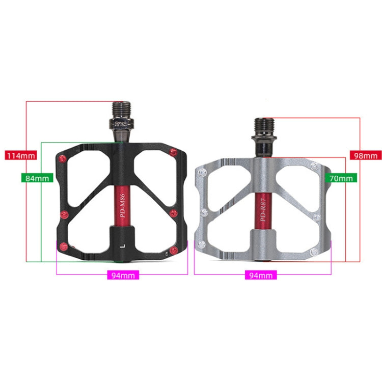 BowLift | PD-M86C 1 Pair PROMEND Bicycle Road Bike Mountain Bike 3 Palin Carbon Fiber Bearing Pedal (Black)
