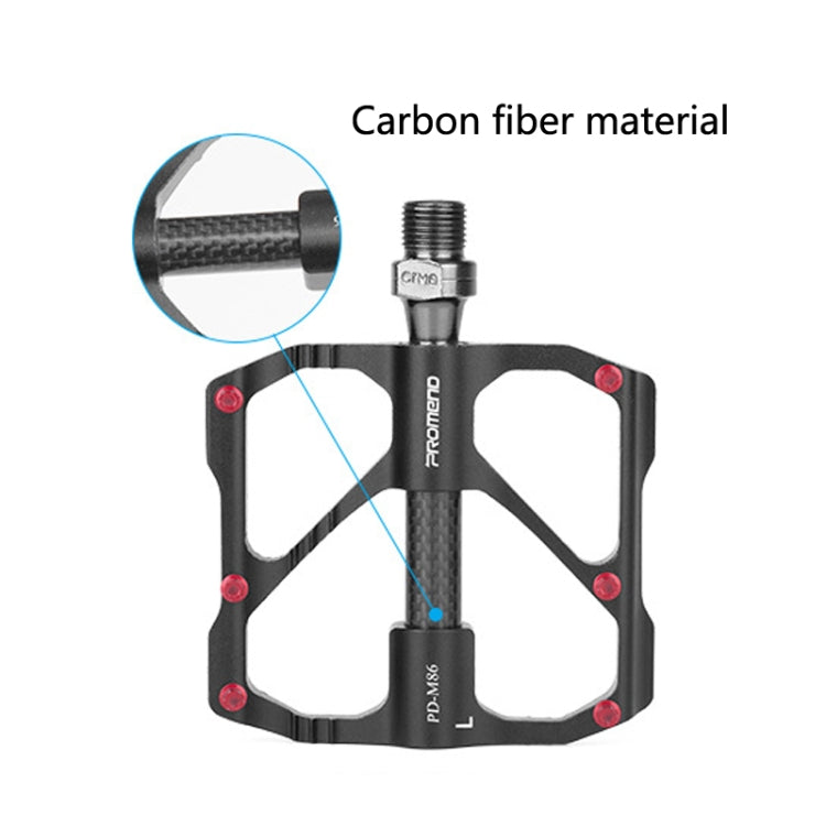 BowLift | PD-M86C 1 Pair PROMEND Bicycle Road Bike Mountain Bike 3 Palin Carbon Fiber Bearing Pedal (Black)
