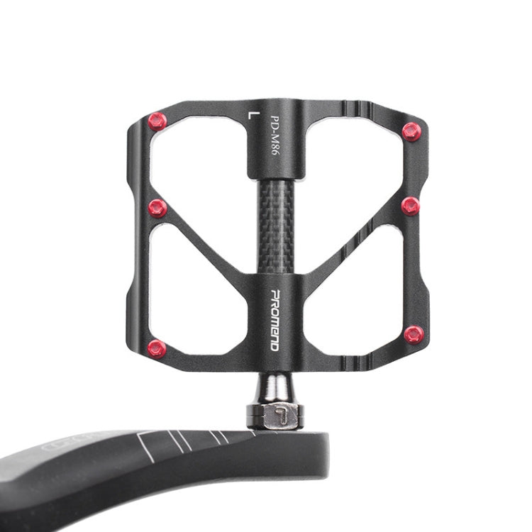 BowLift | PD-M86C 1 Pair PROMEND Bicycle Road Bike Mountain Bike 3 Palin Carbon Fiber Bearing Pedal (Black)