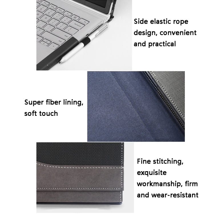BowLift | PU Leather Laptop Protection Sleeve for Microsoft Surface Book 2 13.5 Inch (Gentleman Grey)