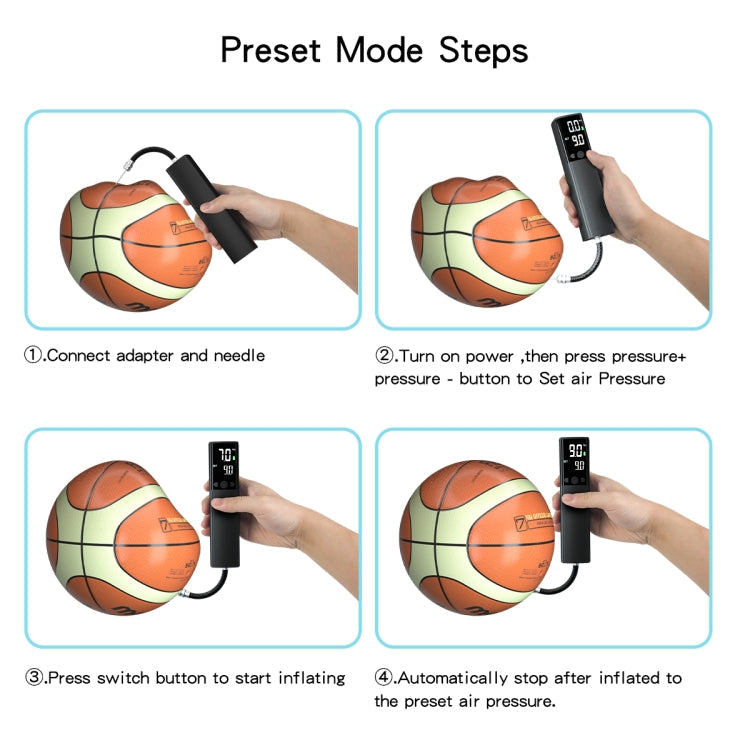 BowLift | AP-04 Wireless Electric Air Pump With LCD Display For Soccer Basketball (Black)