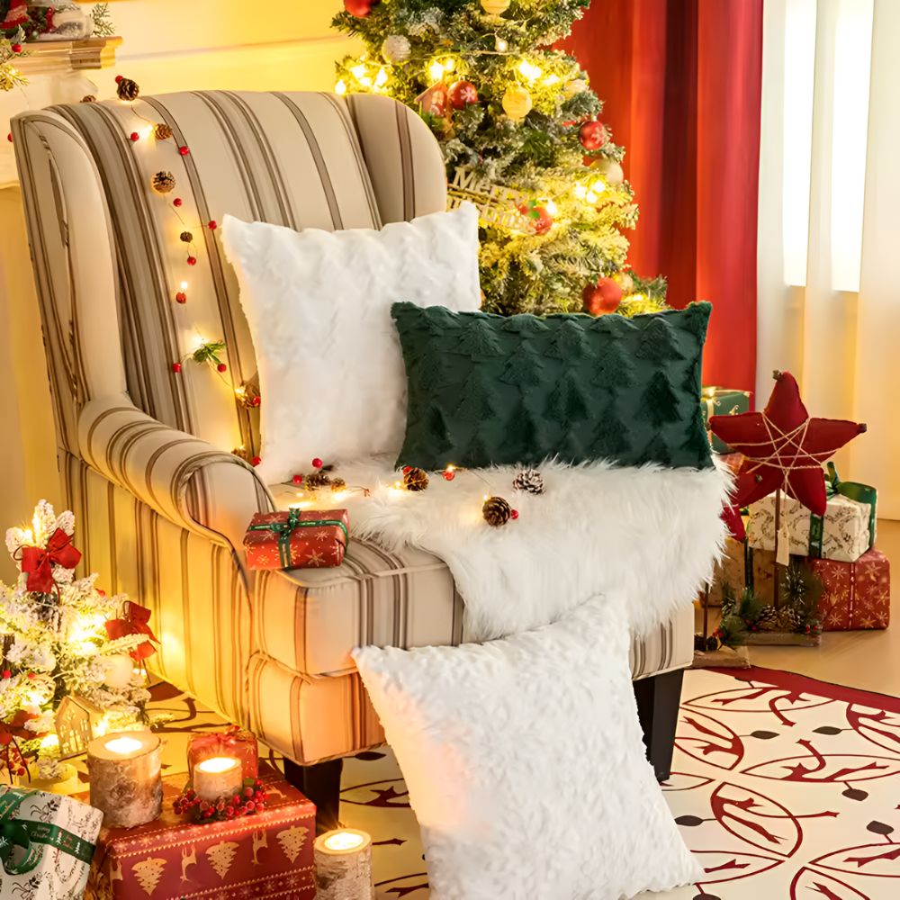 BowLift | Cozy Plush Christmas Tree Pillowcase made of Ultra-Soft Fabric