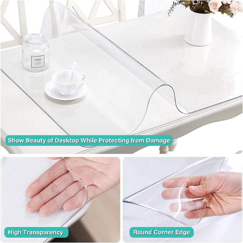 BowLift | Upgraded Transparent Vinyl Table Runner Protector Pvc Table Runner Cover, Rectangular Plastic Table Runner Protector