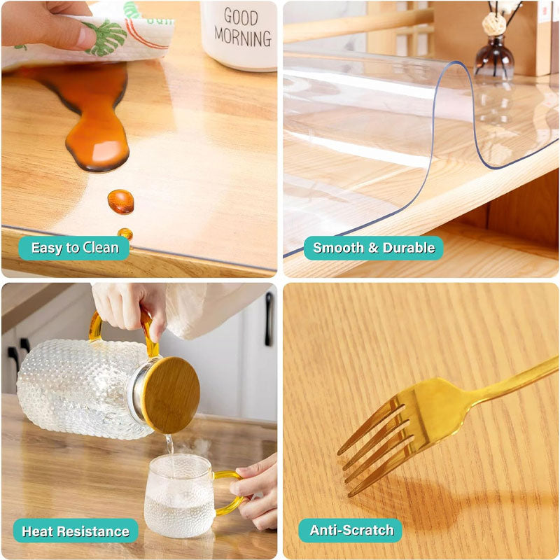 BowLift | Upgraded Transparent Vinyl Table Runner Protector Pvc Table Runner Cover, Rectangular Plastic Table Runner Protector