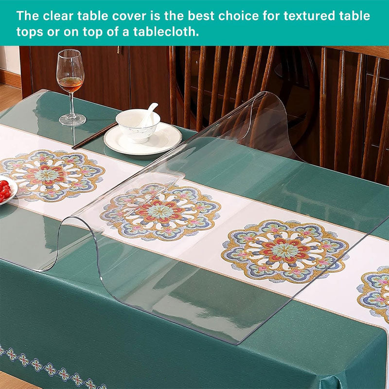 BowLift | Upgraded Transparent Vinyl Table Runner Protector Pvc Table Runner Cover, Rectangular Plastic Table Runner Protector