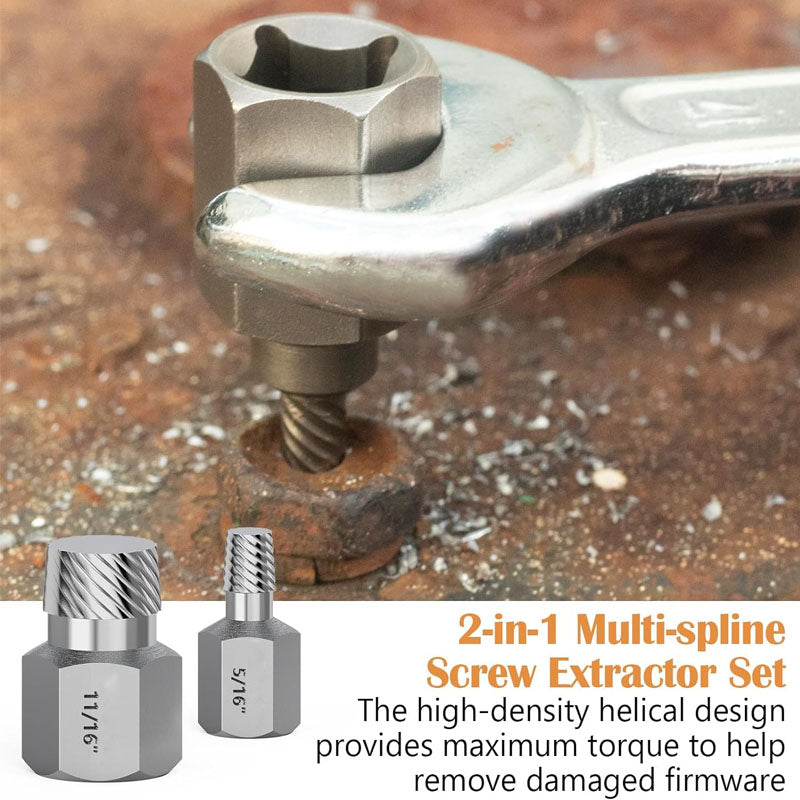 BowLift | Tap Extractors 36 Pieces Bolt Extractor Set for Removing Damaged Frozen Rusted Rounded-Off Bolts Nuts & Screws