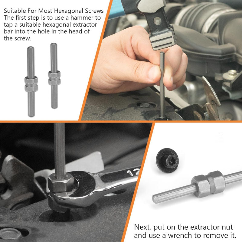 BowLift | Tap Extractors 55 Pieces Easy Out Bolt Extractor Set for Removing Stripped Screws Studs Fittings and Lugs Extraction