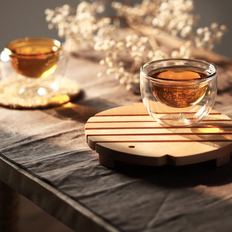 BowLift | Tea Cup, Double-Layer Glass Small Tea Cup, Cute Creative Style Cup,Two-Piece Set