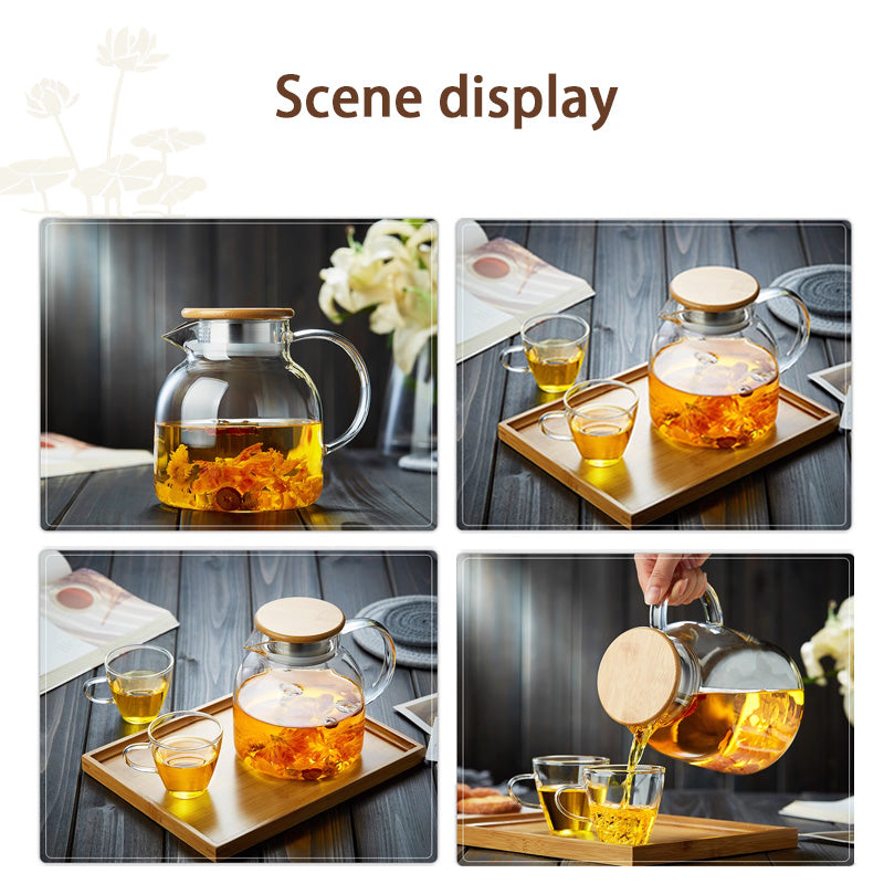 BowLift | Teapot, Glass Teapot Single Kettle, High Temperature Resistant Teapot, Transparent Flower Teapot, Household Kettle Teapot