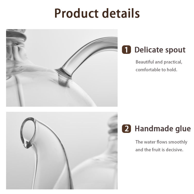 BowLift | Thickened High Borosilicate Glass Flower Teapot, High Temperature Resistant Glass Teapot, Filtered Kung Fu Tea Set, Heat Resistant And Heated Teapot