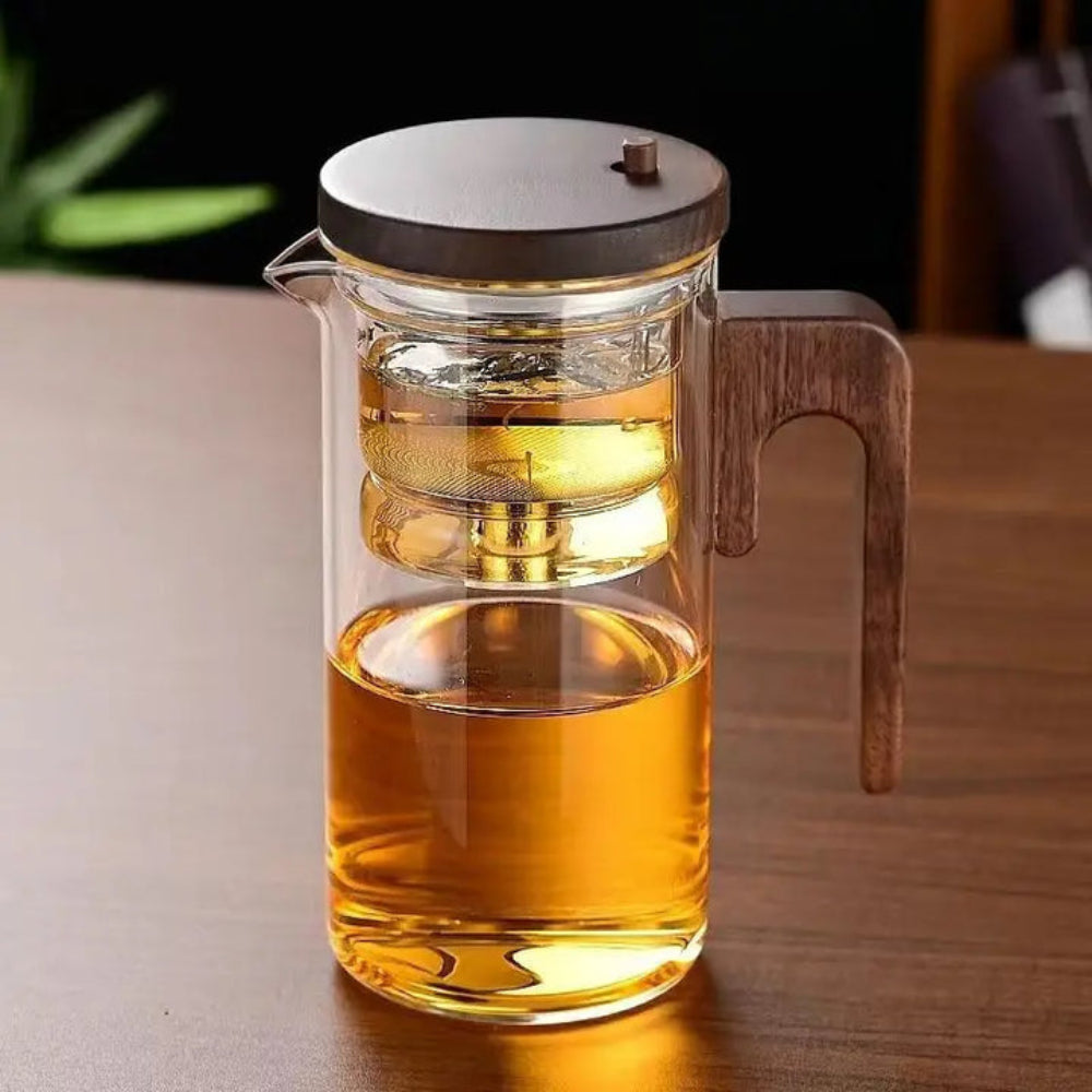 BowLift | Clarity Glass Teapot with Built-in Infuser – Heat-Resistant Tea Brewer for Loose Leaf Teas
