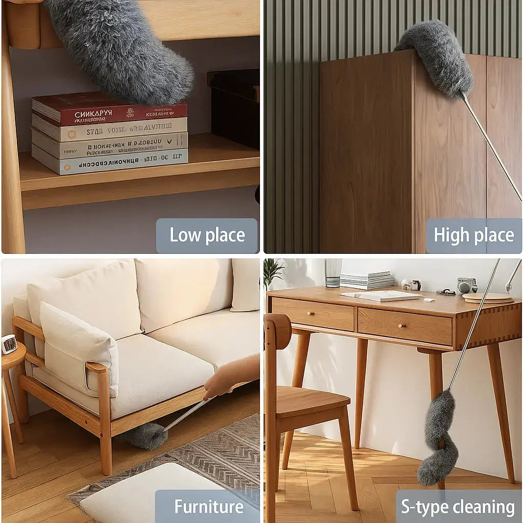 BowLift | Telescopic Microfiber Dust Cloth – Washable & with Electrostatic Effect