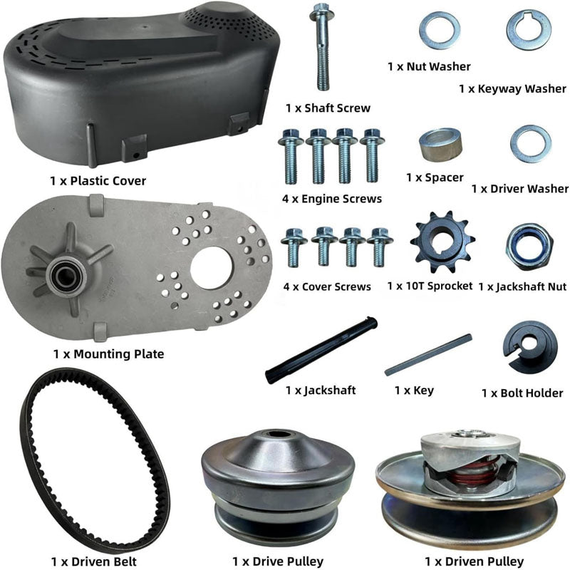 BowLift | Torque Converter Go Kart Clutch 212CC 30 Series Mini Bike 10T #40 41 Chain and 12T #35 Replacement Set