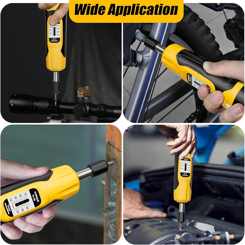 BowLift | 1/4”Torque Screwdriver 10-70 in-lbs Torque Wrench Screwdriver Set with 20 S2 Bits and Case for Tools