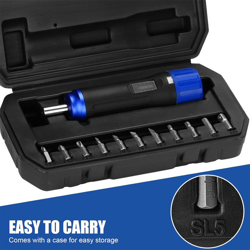 BowLift | 1/4 inch Drive Torque Screwdriver Wrench 10 to 70 Inch Pounds Torque Wrench with Bits &Case