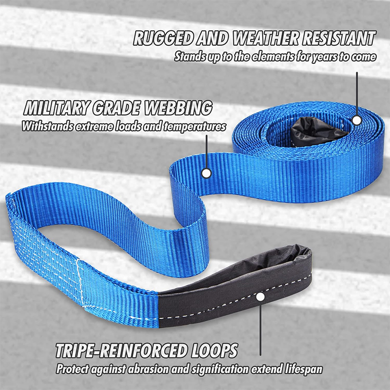 BowLift | Tow Strap 2" x 20' Tow Belt Heavy Duty 10,000Lbs Tow Strap Off Road Towing Rope with Reinforced Loops for Recovery Vehicles