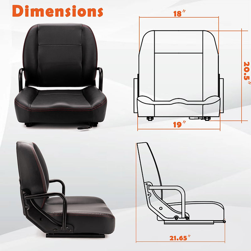 BowLift | Universal Forklift Seat Tractor Seat with Hip Restraint for Tractor,Mower,Skid Loader,Telehandler,Excavator Dozer