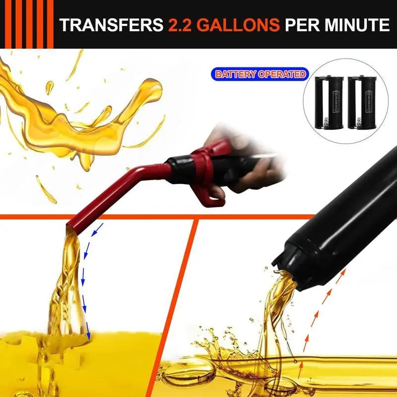 BowLift | Portable Battery Transfer Pump – With long suction hose and adjustable flow regulator
