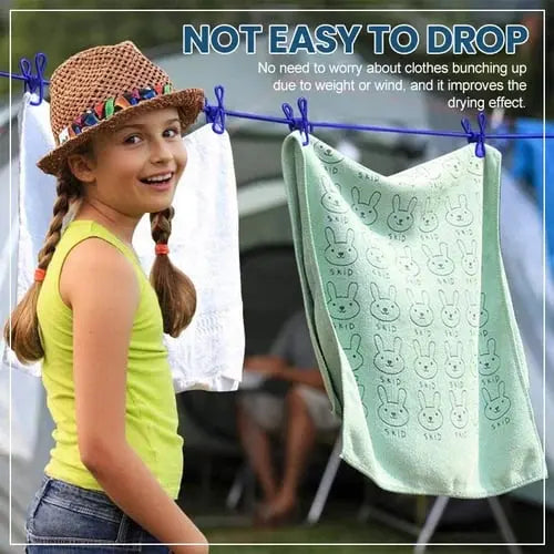 BowLift | Portable Clothesline with Clips – Ideal for Travel, Camping & Balcony