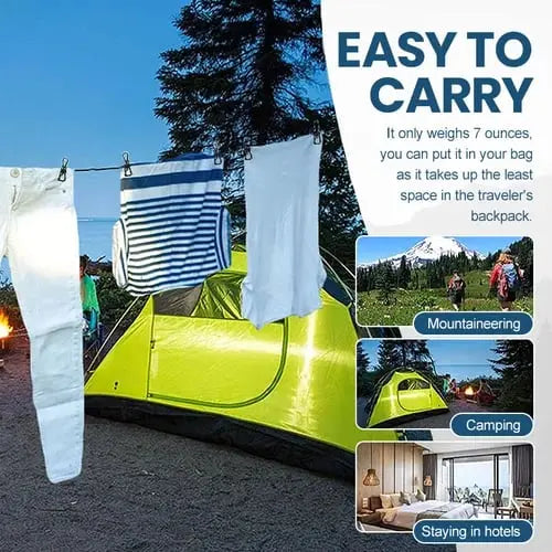 BowLift | Portable Clothesline with Clips – Ideal for Travel, Camping & Balcony