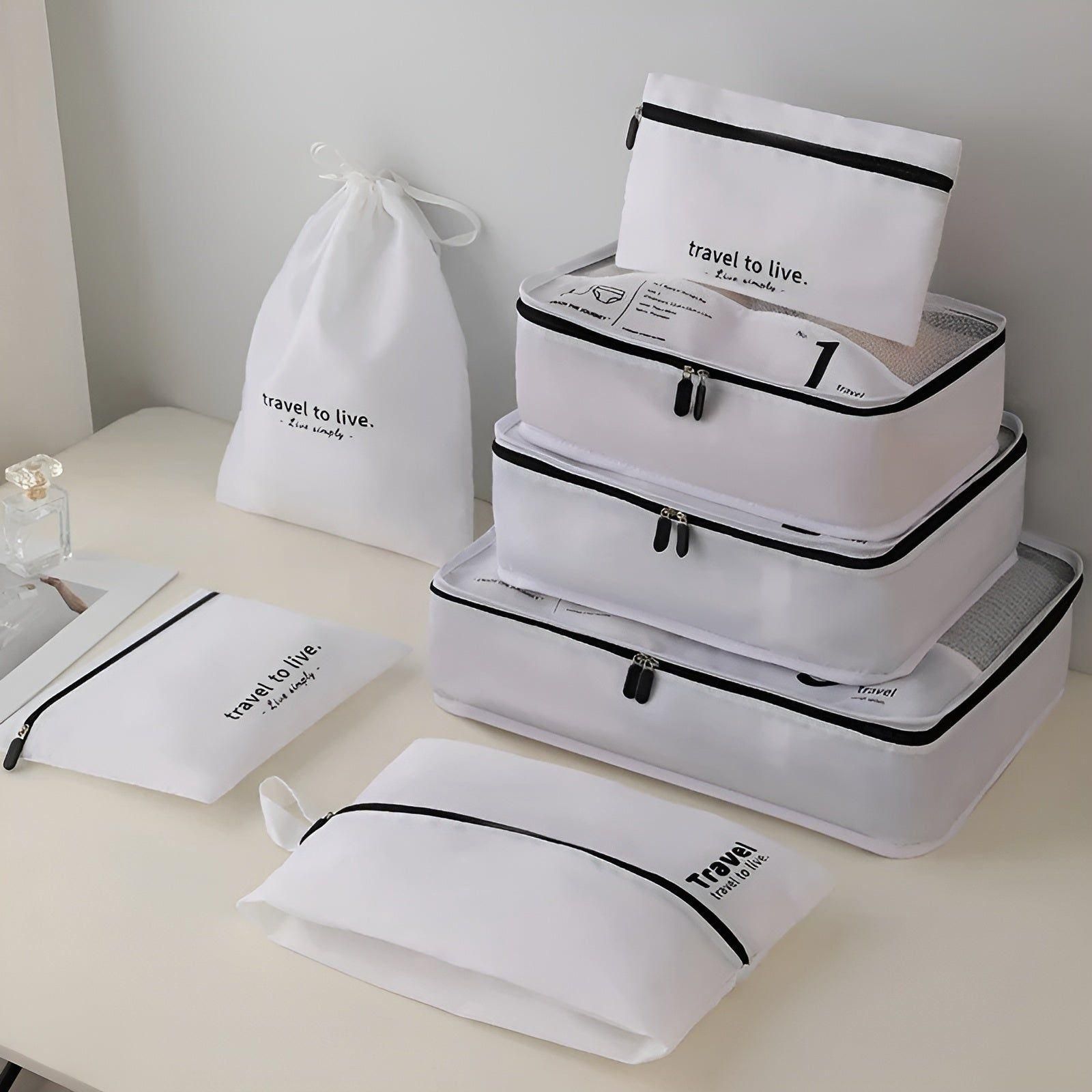 BowLift | 7-Piece Travel Packing Cube Set – Lightweight Compression Travel Organiser Bags for Suitcase & Luggage