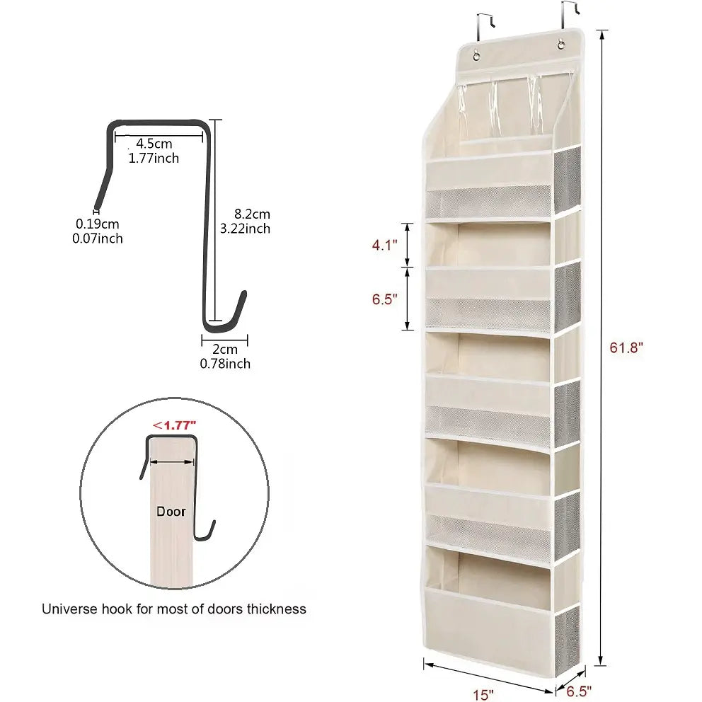 BowLift | Door Hanging Organizer with Mesh Compartments – 5-Tier Storage System