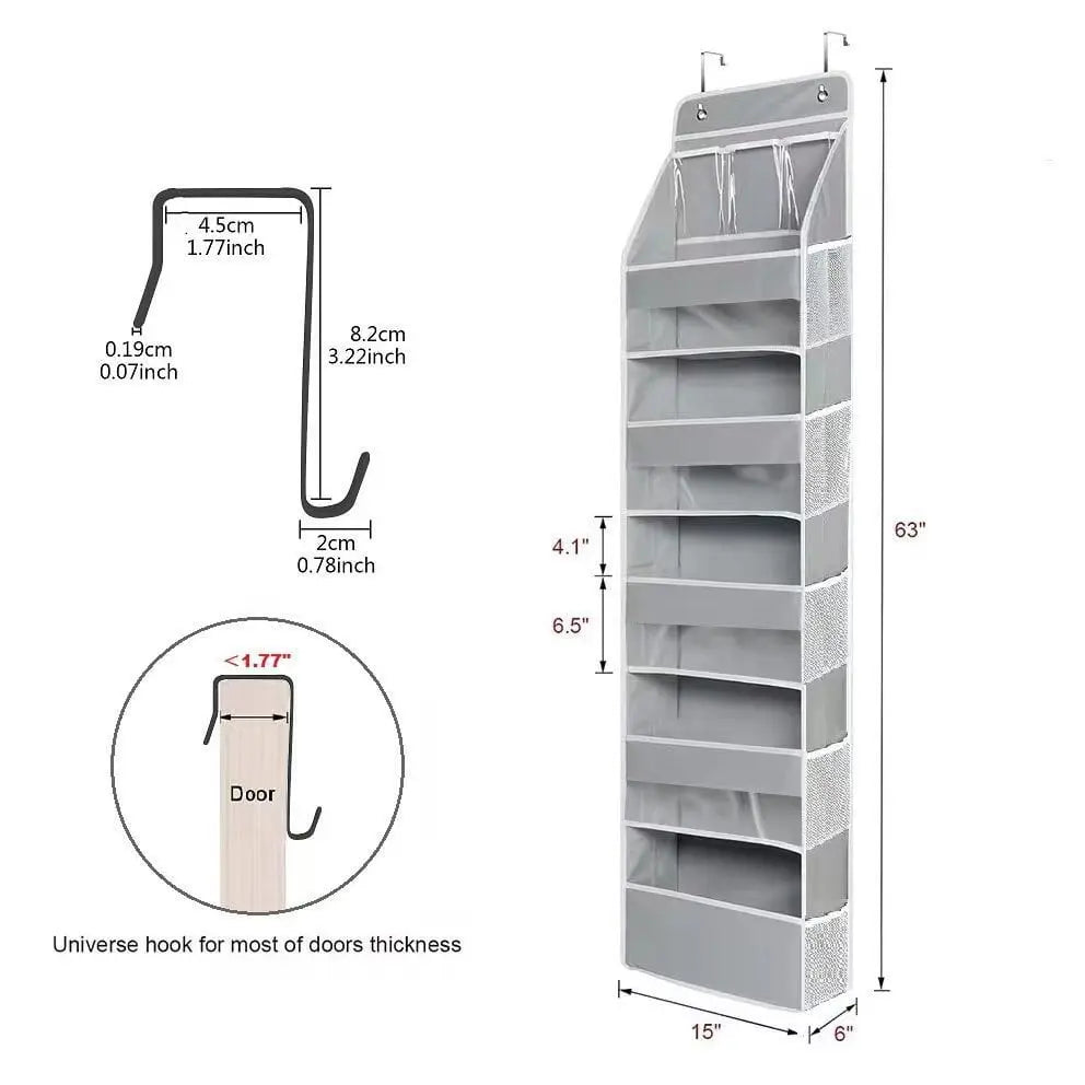 BowLift | Door Hanging Organizer with Mesh Compartments – 5-Tier Storage System