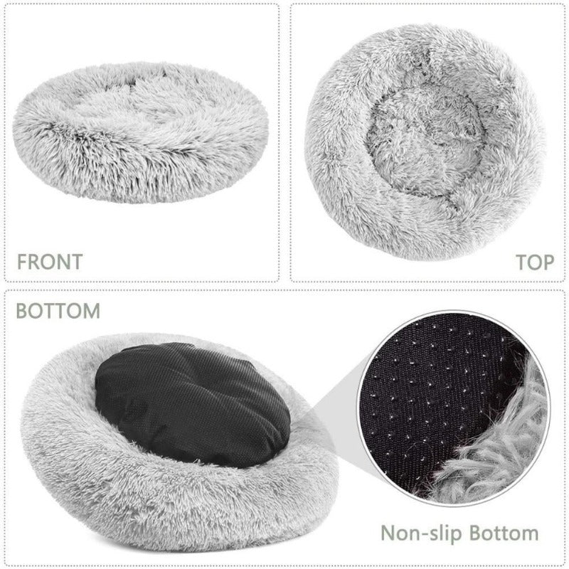 BowLift | Beef Plush Calming Donut Dog Bed for Small to Large Dogs