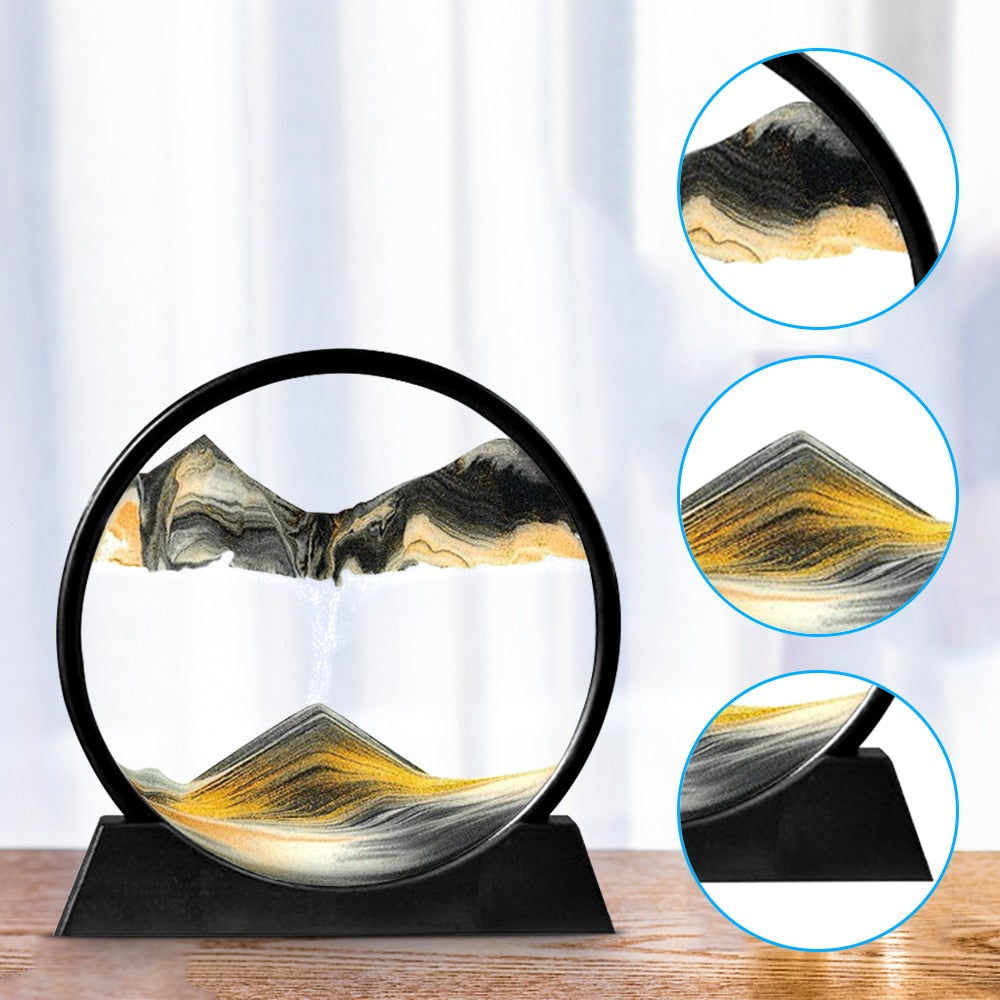 BowLift | Royaleva Moving Sand Art Sculpture - LED Calming Desk Decoration