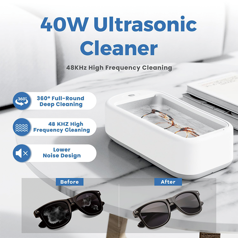 BowLift | Ultrasonic Cleaner, 40W 22oz 48KHz Portable Professional Ultrasonic Cleaner for Eyeglass, Watches, Ring, Blade Razor