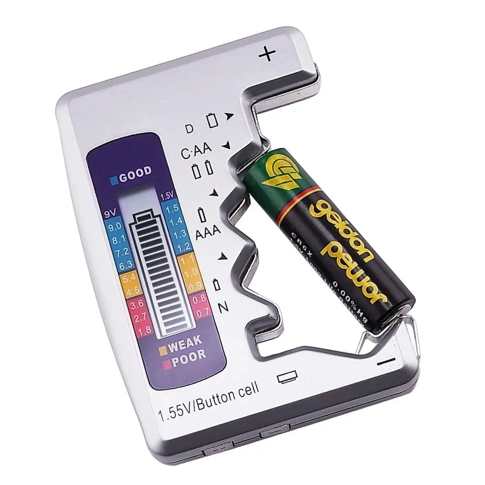 BowLift | Universal Battery Tester – Quick Test for AA, AAA, 9V & Button Cells
