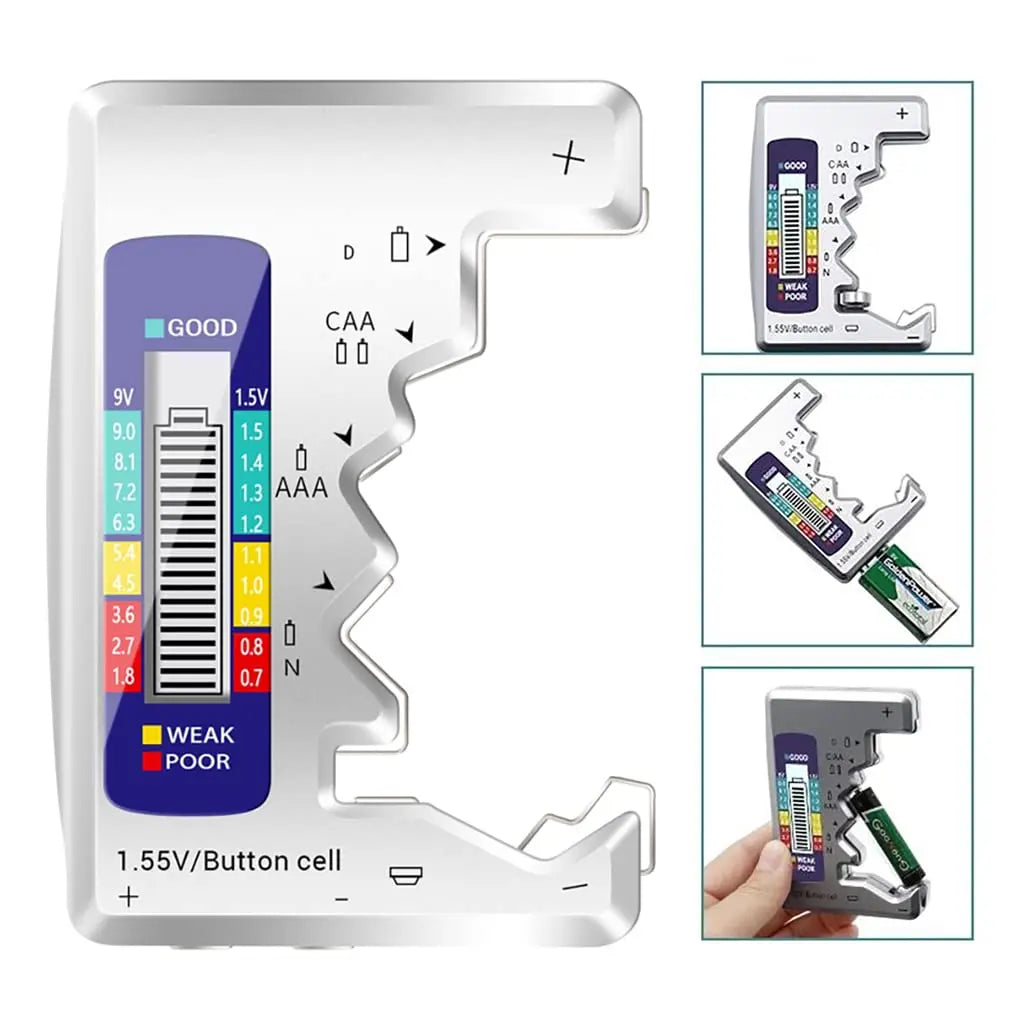 BowLift | Universal Battery Tester – Quick Test for AA, AAA, 9V & Button Cells
