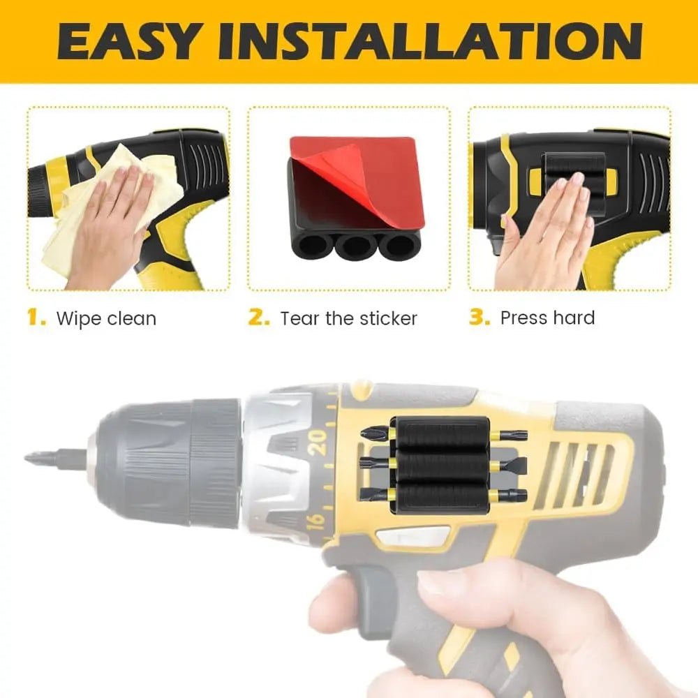 BowLift | Universal self-adhesive drill holder – secure bit storage with strong hold