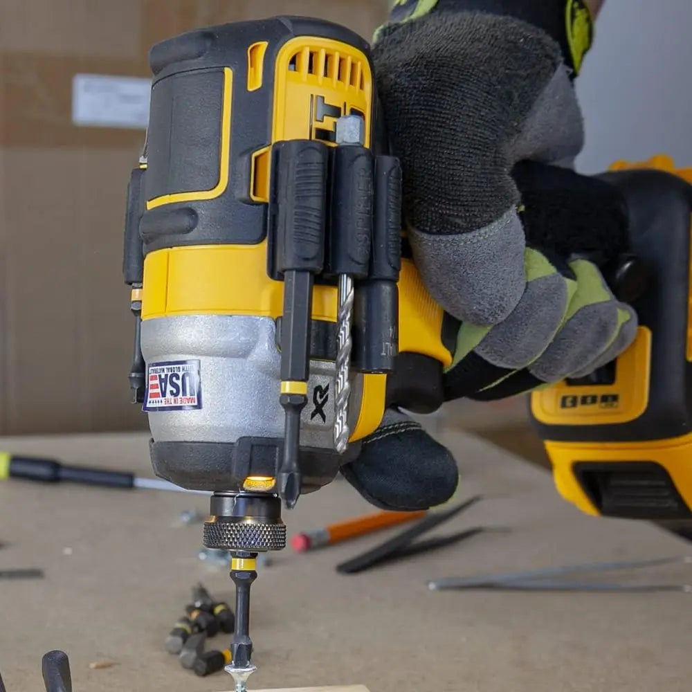 BowLift | Universal self-adhesive drill holder – secure bit storage with strong hold