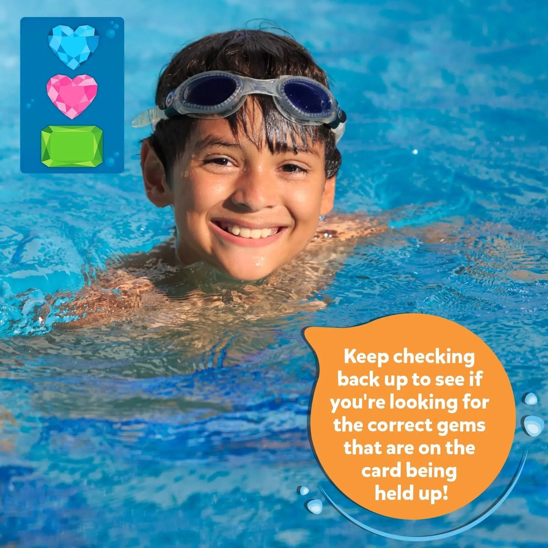 BowLift | Underwater Pool Treasure Hunt game with waterproof gems and cards
