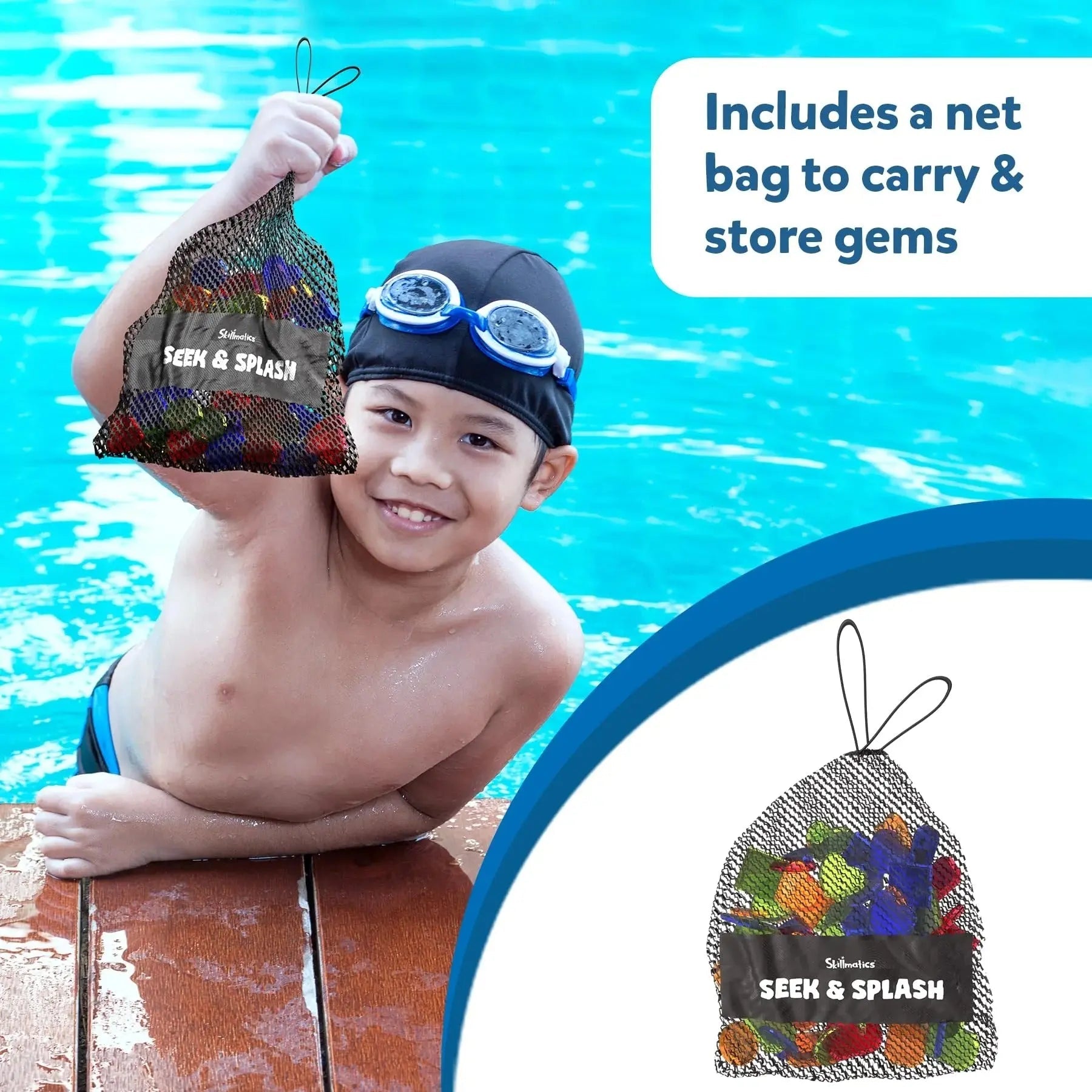 BowLift | Underwater Pool Treasure Hunt game with waterproof gems and cards