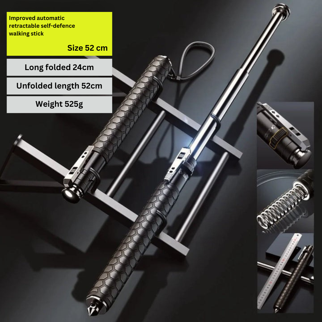 BowLift | Automatic Hiking Walking Stick Safety Trekking Pole with LED Light