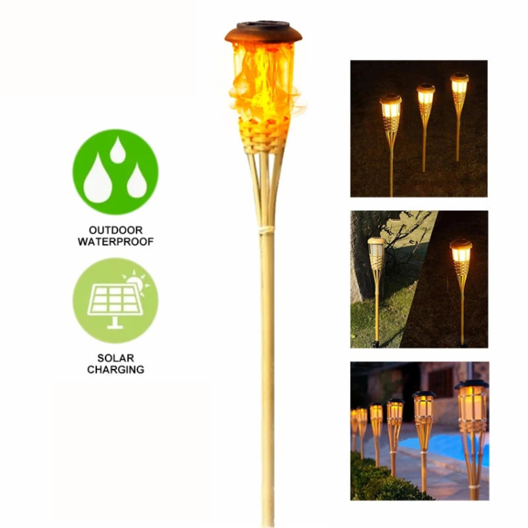 BowLift | 5-Piece Solar Torch Light Set – Flame Effect LED Garden Lights | Solar Powered & Weatherproof Outdoor Lighting