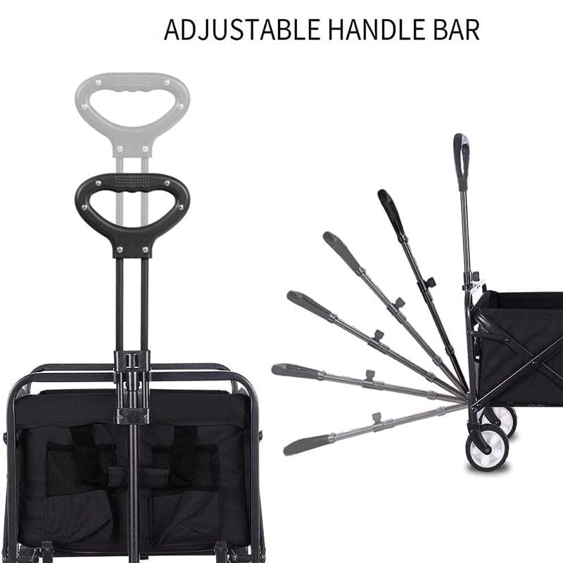 BowLift | Utility Carts Collapsible Foldable Wagon 200 lbs Load for Sports Shopping Camping Black