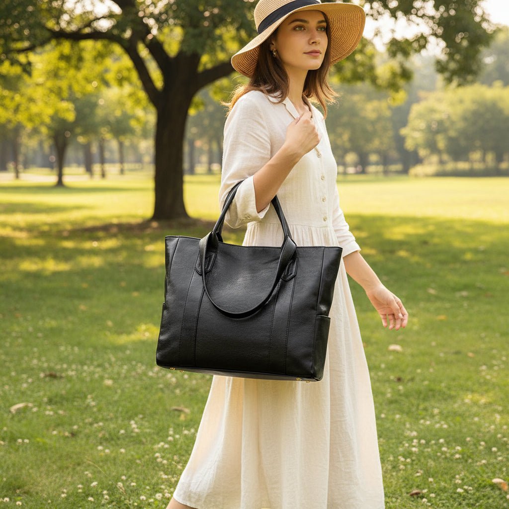 BowLift | Elegant leather shoulder bag with retro touch and smooth surface