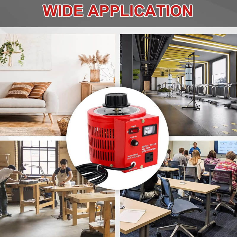 BowLift | 1000VA Auto Variable Voltage Transformer 10 Amp 110V Input 0-130V Output AC Voltage Regulator Power Supply