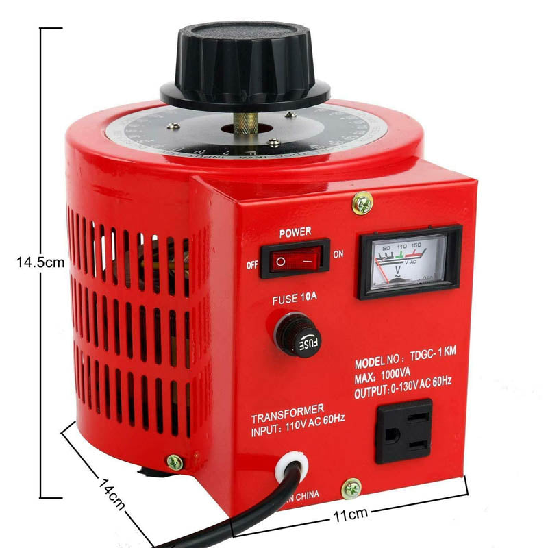 BowLift | 1000VA Auto Variable Voltage Transformer 10 Amp 110V Input 0-130V Output AC Voltage Regulator Power Supply