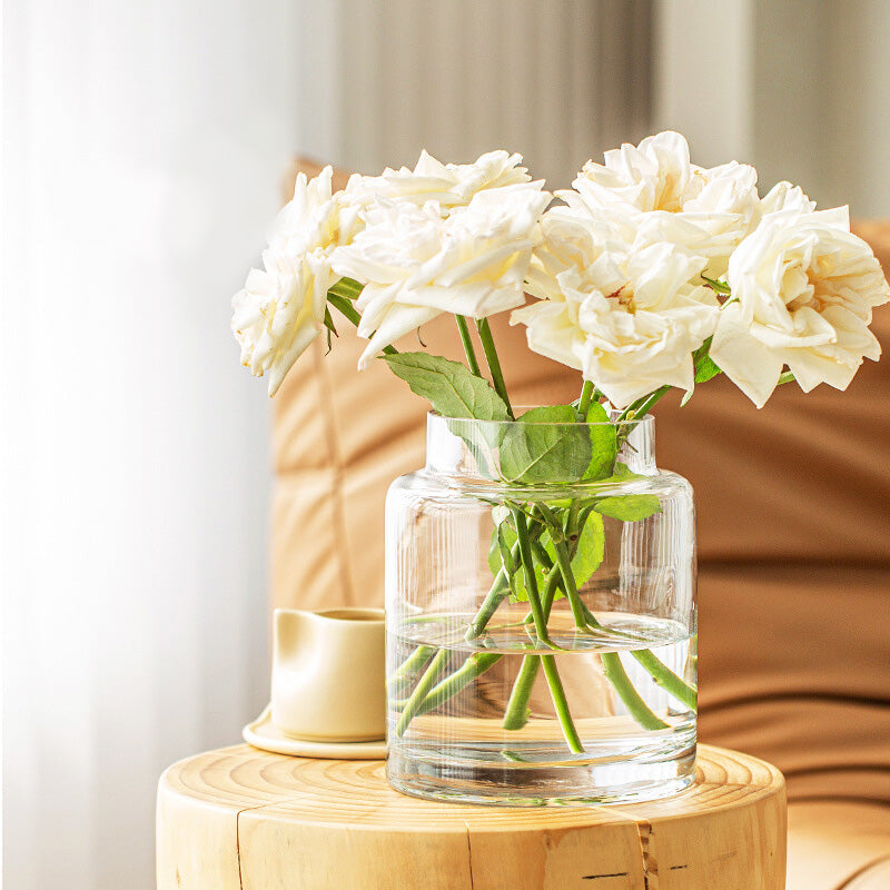 BowLift | Vase Glass Living Room Ornaments, Large-Caliber Flower Arrangement, High-End Transparent Dining Table, Light Luxury Vase