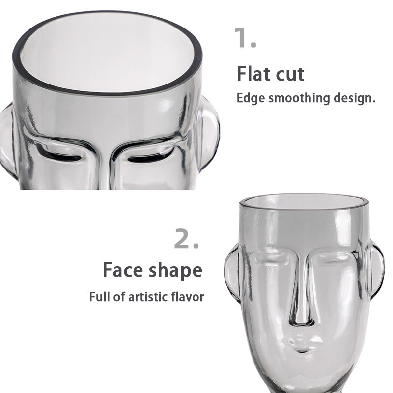 BowLift | Face glass vase decoration, living room flower arrangement decoration, decoration living room dining table Internet celebrity glass vase